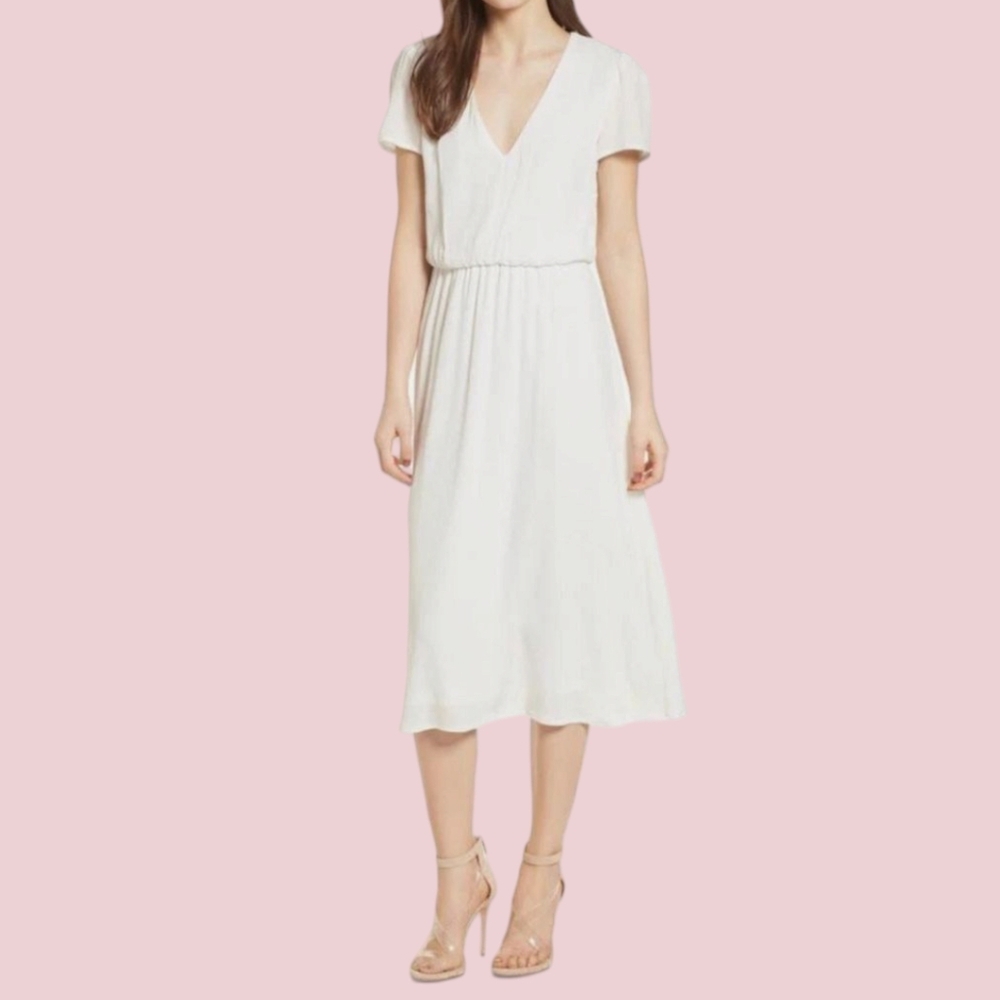 Wayf Blouson Dress Ivory XS